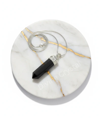 black obsidian pencil pendant